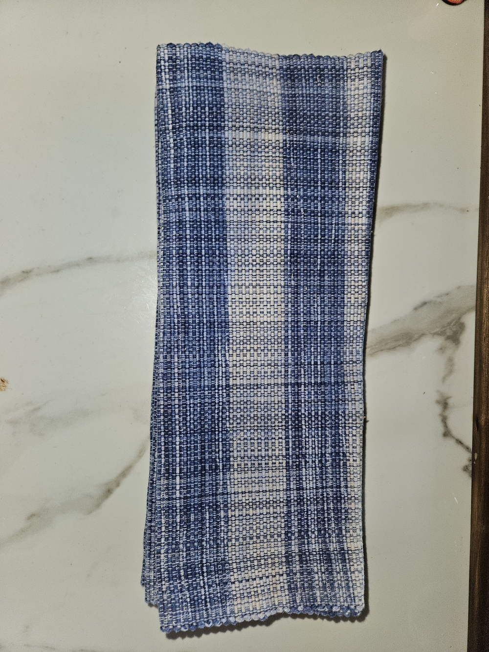 5 Blue and White Woven Kitchen Placemat - Striped Pattern